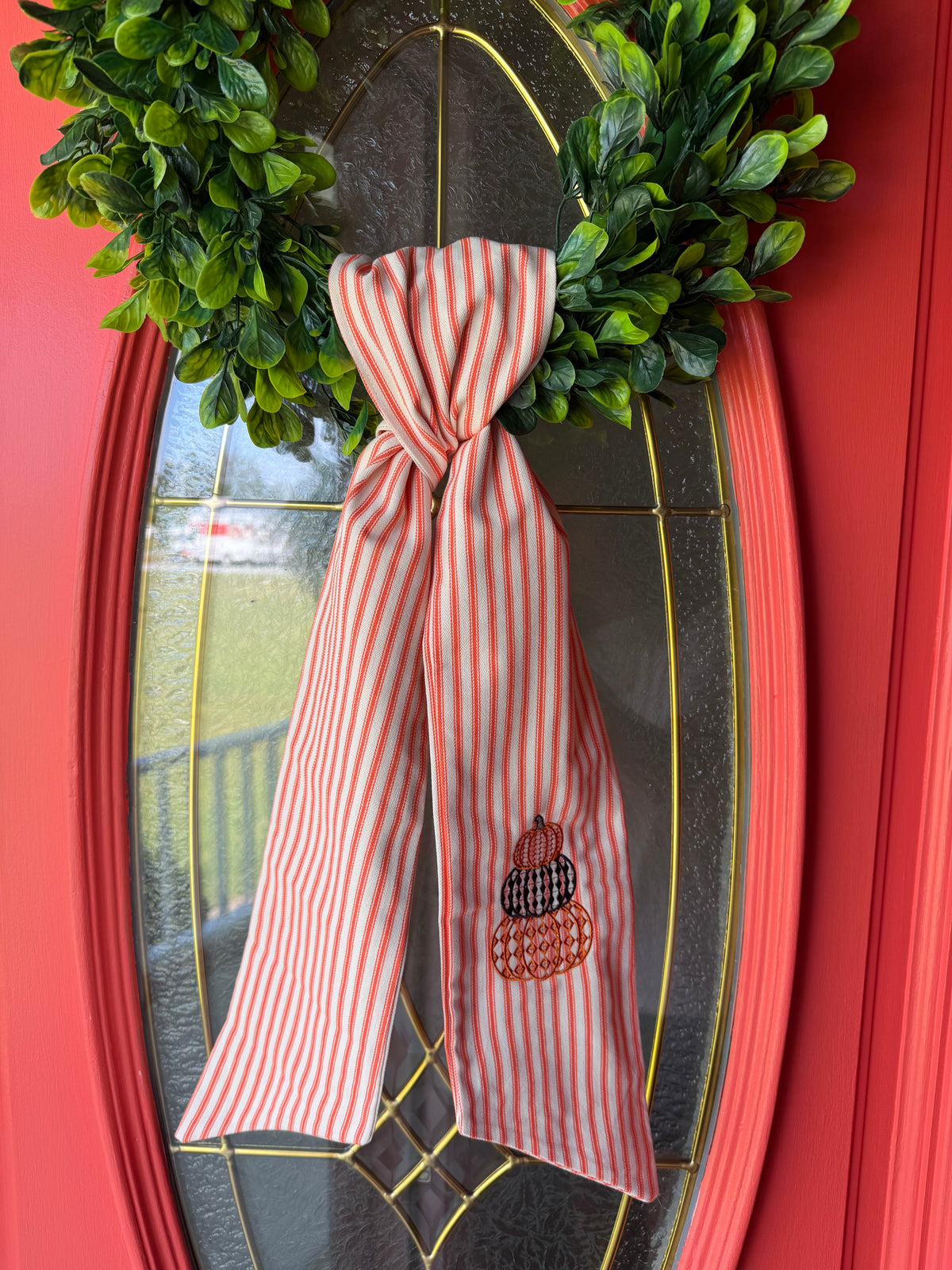 Stacked Pumpkin Wreath Sash