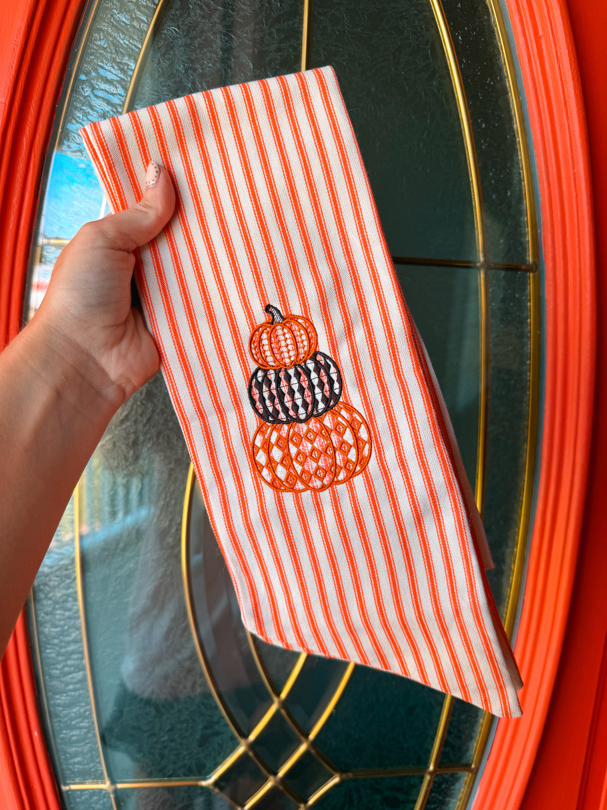 Stacked Pumpkin Wreath Sash