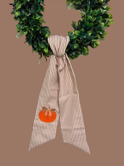 Bow Pumpkin Wreath Sash