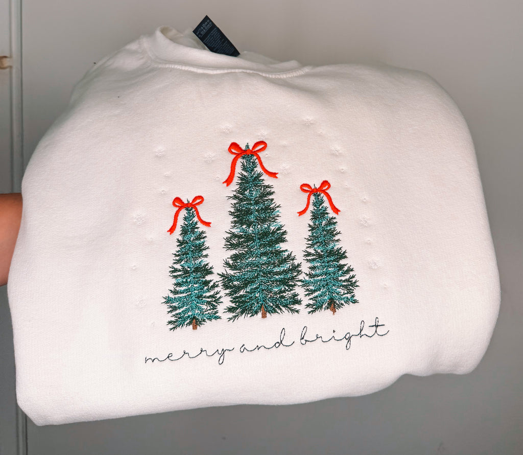Merry & Bright Christmas Tree Sweatshirt