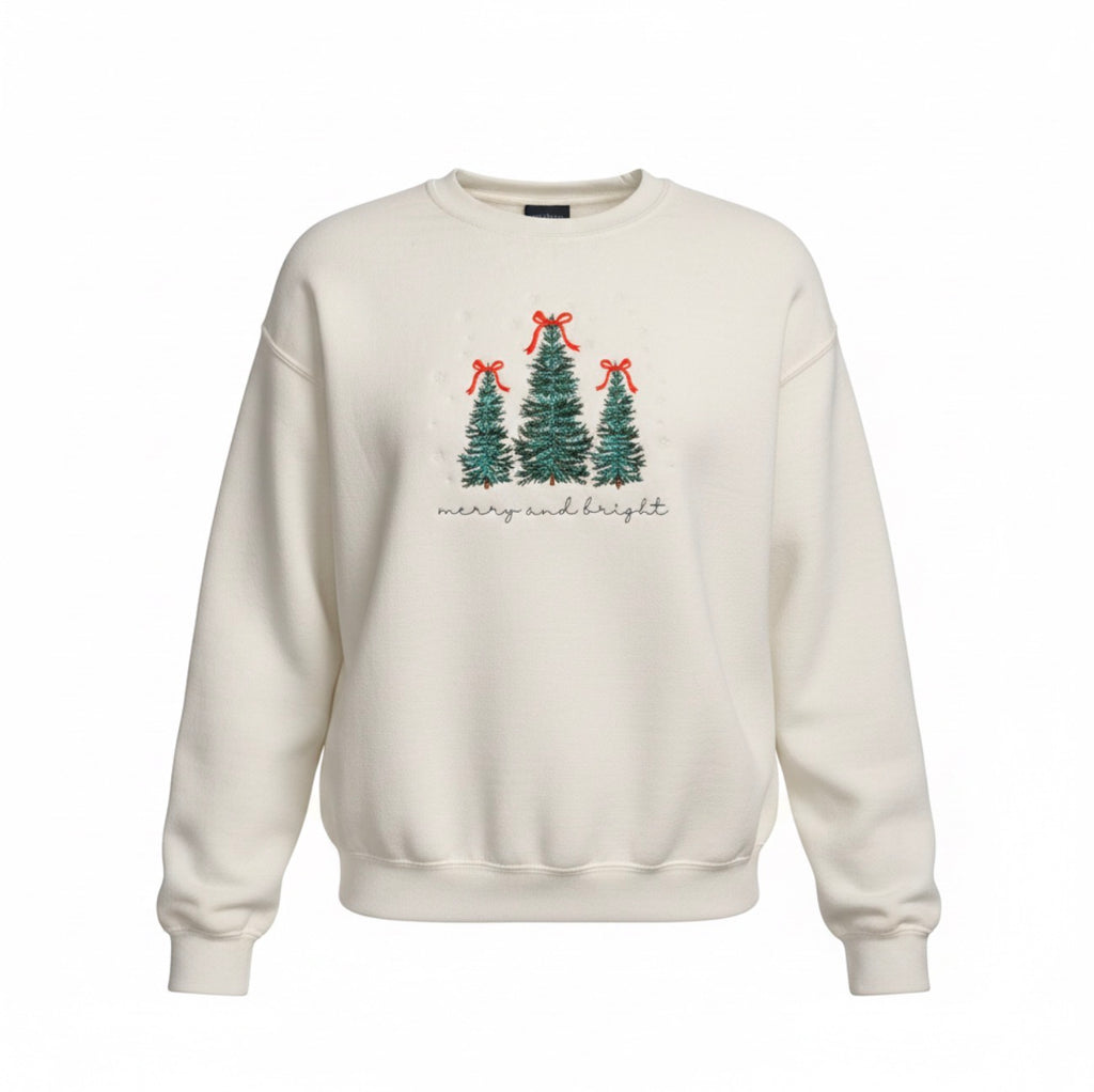 Merry & Bright Christmas Tree Sweatshirt