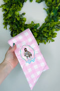 Jesus & Lamb Pink Gingham Wreath Sash