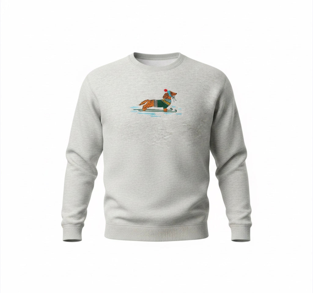 Sledding Dachshund Sweatshirt