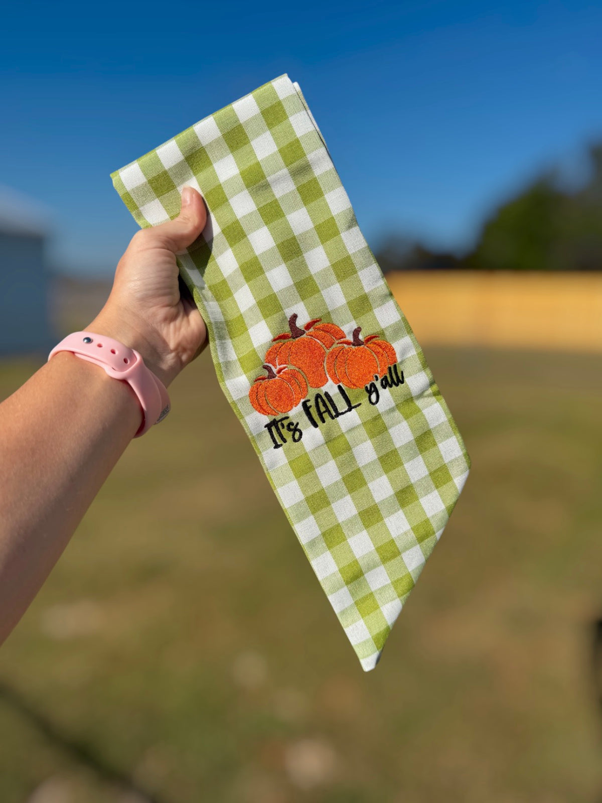 It’s Fall Y’all Gingham Wreath Sash