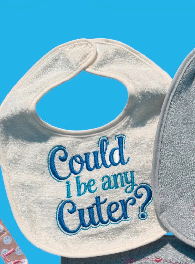 Could I be Any Cuter? Baby Boy Bib